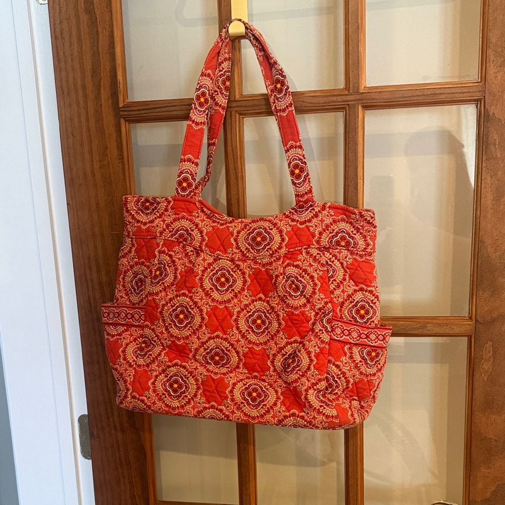 Vera Bradley Red and Orange Patterned Tote